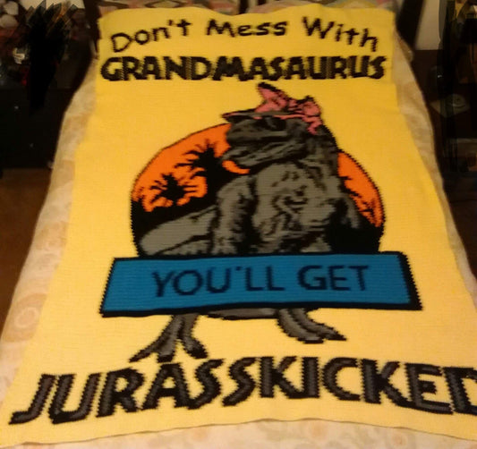 Grandmasaurus Jurraskicked Graphghan Pattern