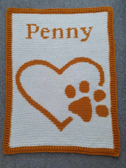Heart Paw Graphghan by Becci W