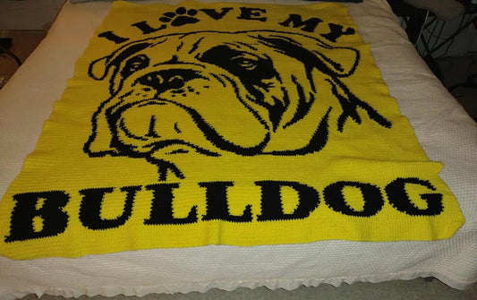 Bulldog Graphghan Crocheted by Molly Diane Skipper
