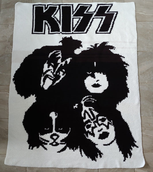Kiss Band Inspired Graphghan Crochet Pattern SC 200 x 300