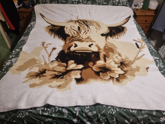 HIghland Cow Crochet Graphghan Pattern