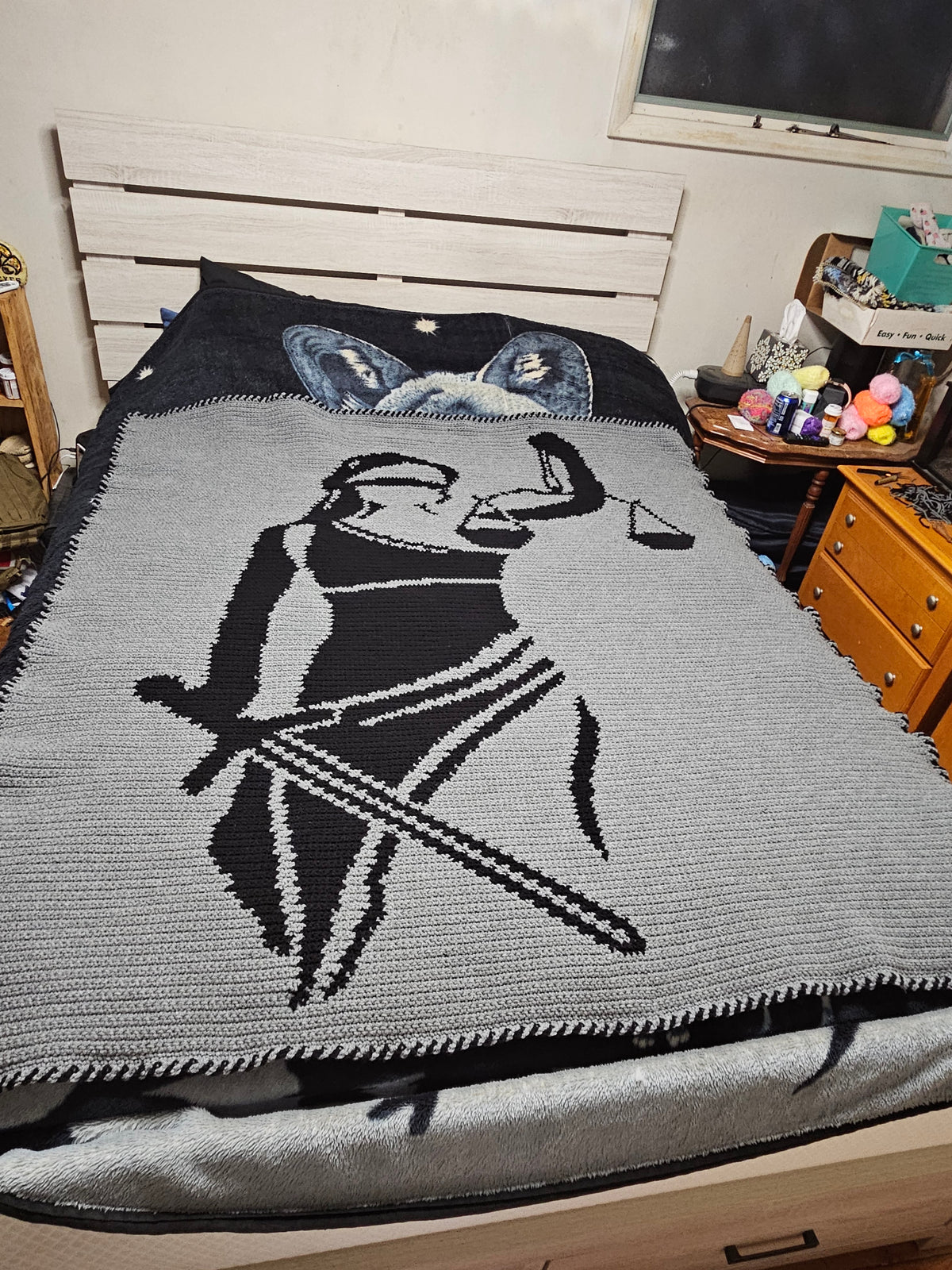Lady Justice graphghan crocheted by Tracy Stoddard