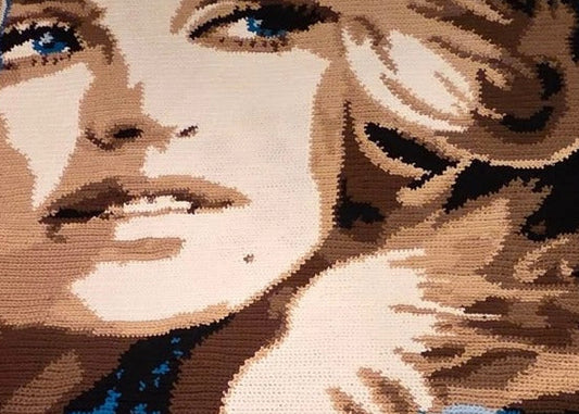 Dolly Parton Crochet Graphghan - Design by Geeky Graphghans - Crocheted By Gerry Taylor