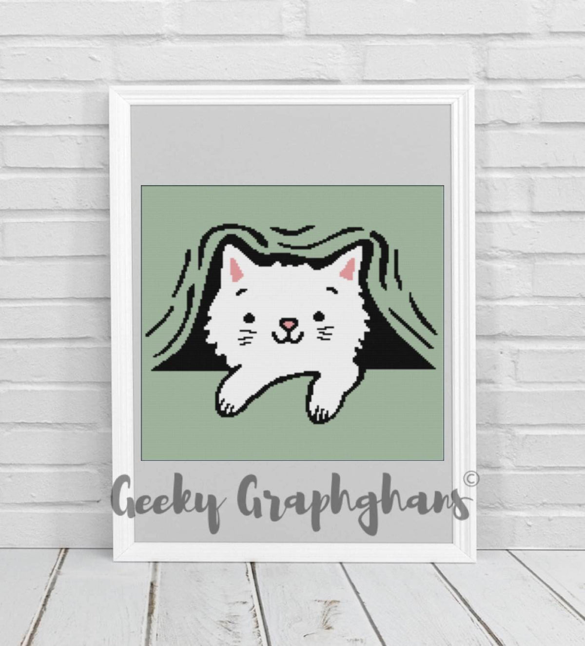 hidden kitty crochet graphghan pattern