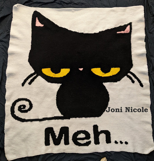 meh cat crochet pattern crocheted by Joni Nicole