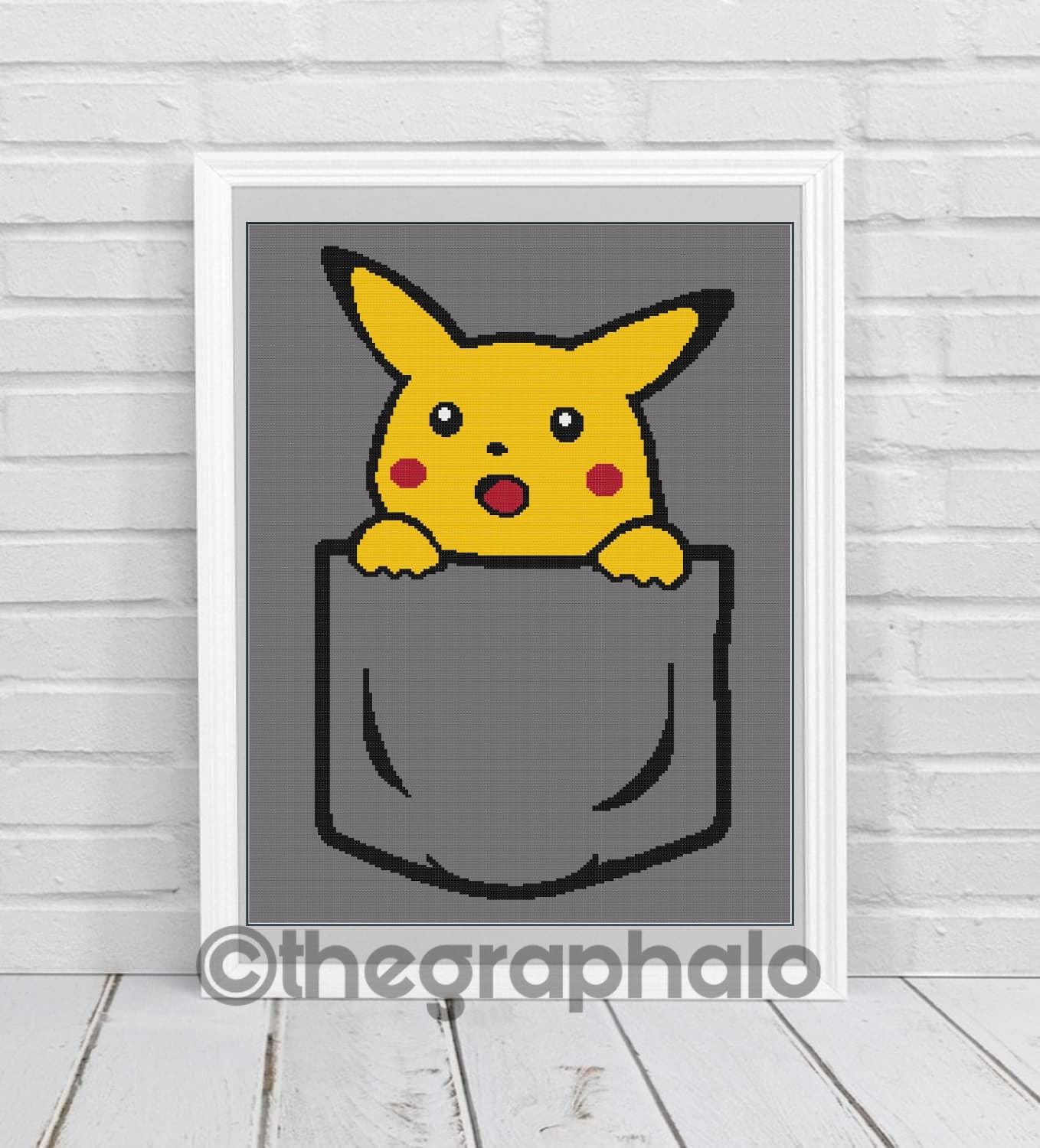 Pocket Pikachu Crochet Graphghan Pattern SC180x260