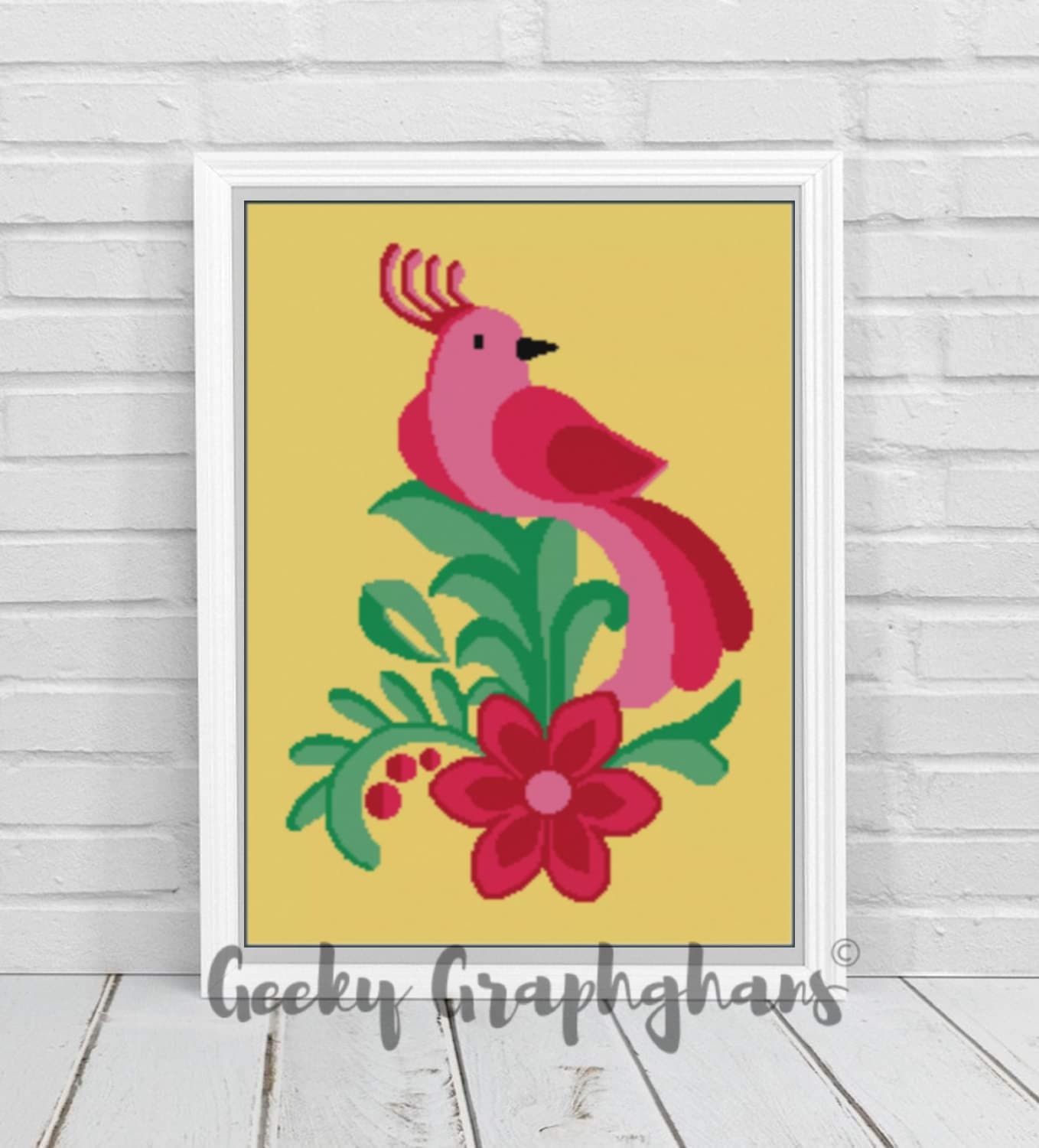 Pink Bird Crochet Graphghan Pattern