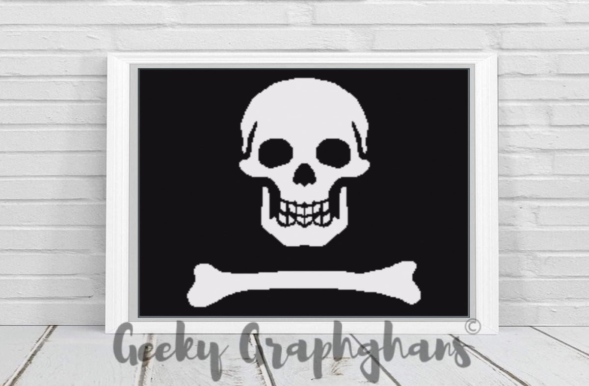 Captain Flint Pirate Flag Crochet Graphghan Pattern