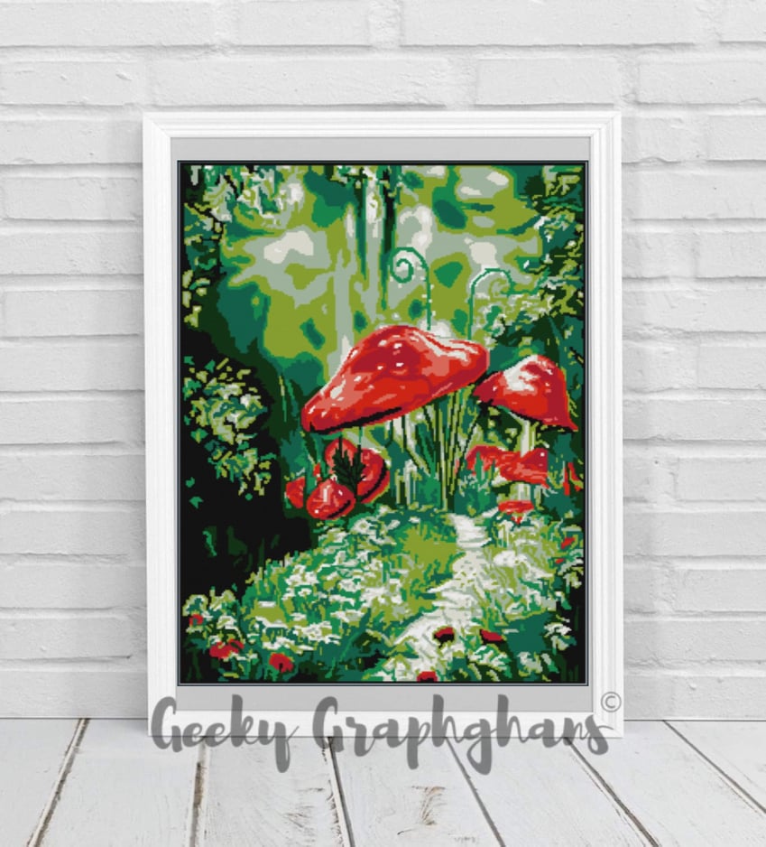 Fairytale Mushrooms Crochet Graphghan Pattern
