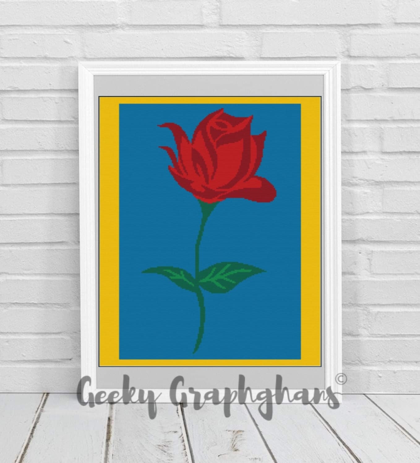 red rose crochet graphghan pattern