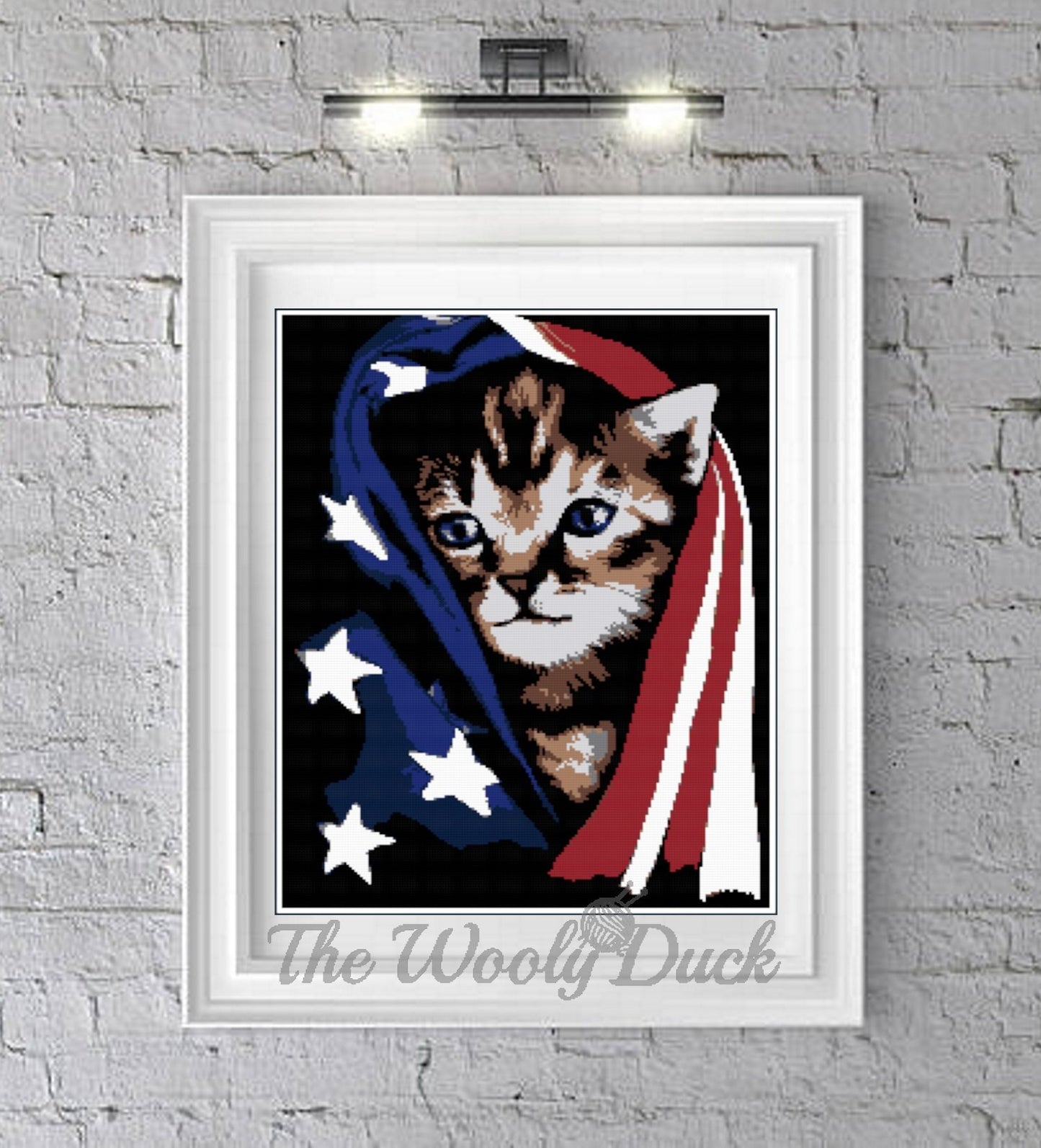 Cross Stitch American Kitty Pattern