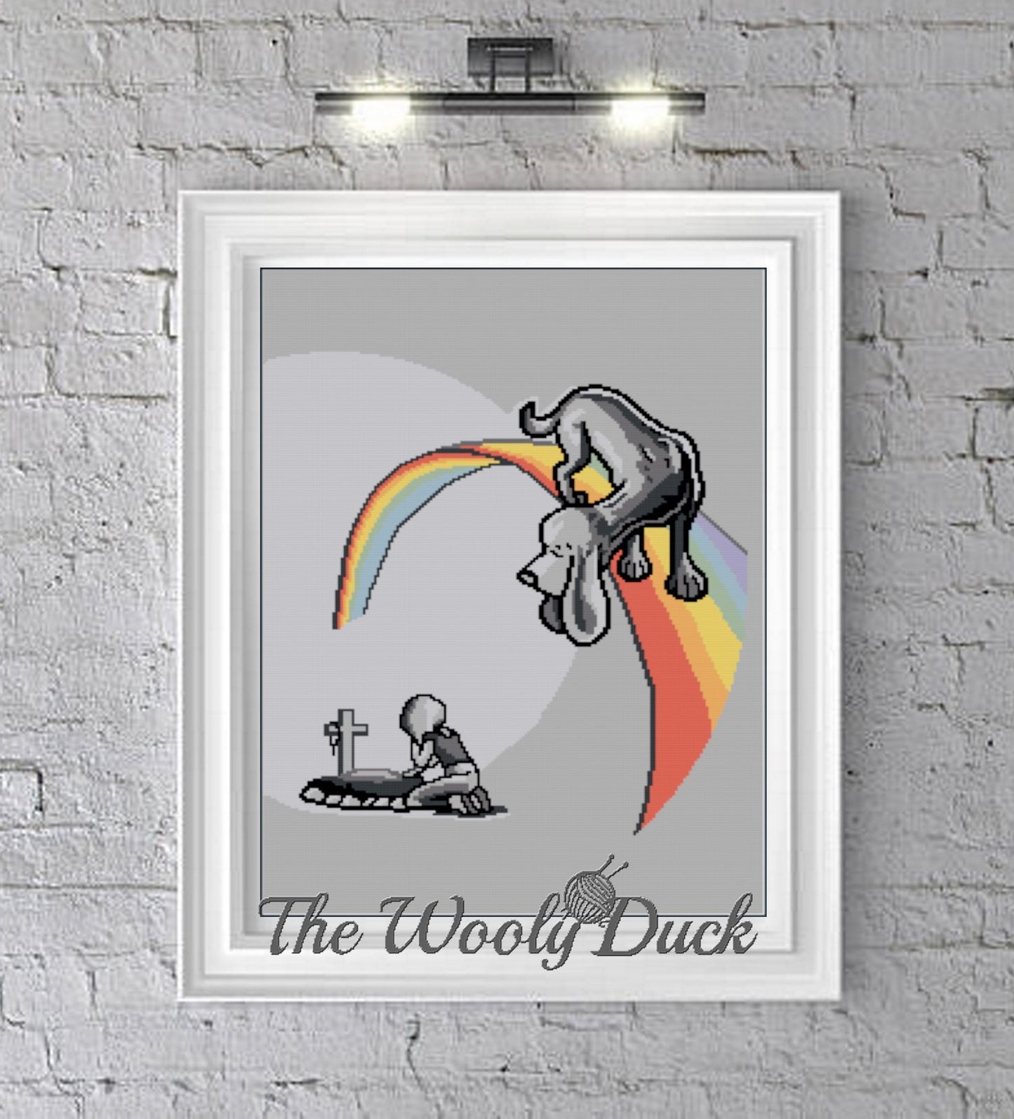 Rainbow Dog Crochet Graphghan Pattern SC 180x260