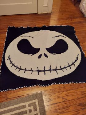 Jack Skellington crochet graghan pattern by Geeky Graphghans