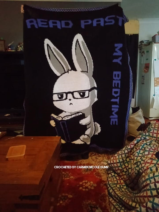 Bad Bunny: Book Bunny Crochet Graphghan Pattern SC 240 x 340