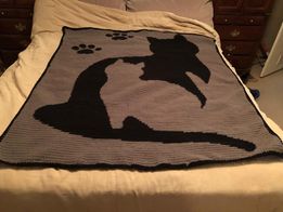 cats silhouette crohet graphghan pattern