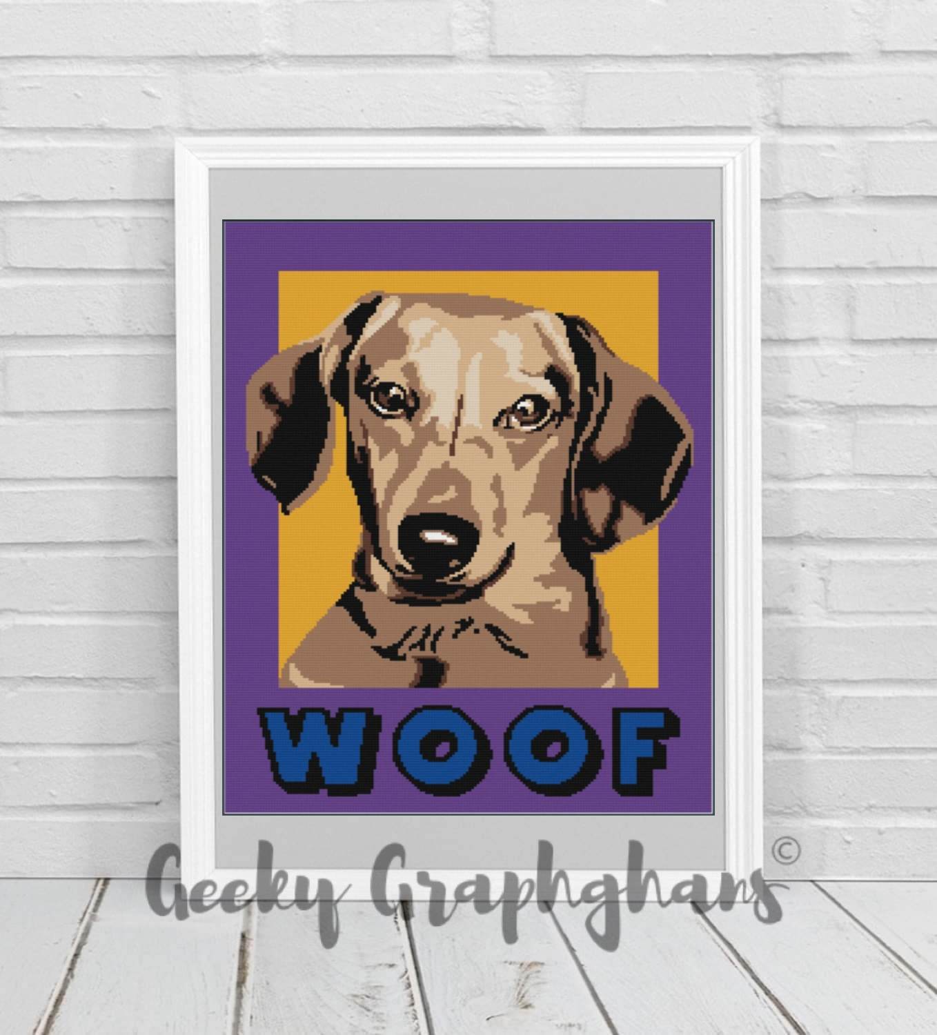 Dachshund Woof Crochet Graphghan Pattern