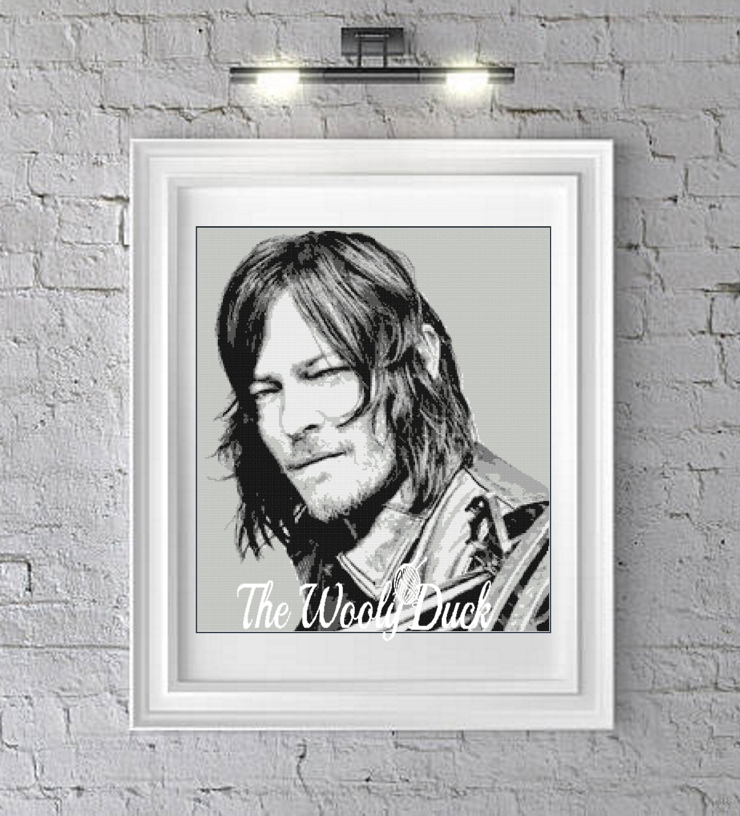 Daryl Dixon, The Walking Dead crochet / graphghan portrait pattern/ cross stitch pattern for sc (Norman Reedus)