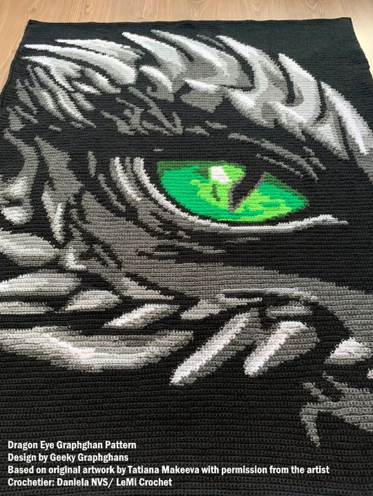 Dragon Eye Mini C2C Crochet Graphghan Pattern
