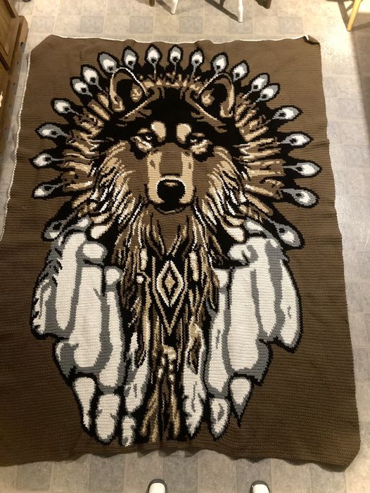 Native American Wolf Inspired Crochet Graphghan Pattern