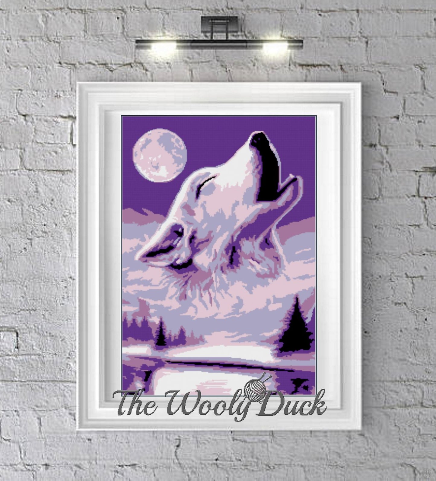 Cross Stitch Howling Wolf Pattern