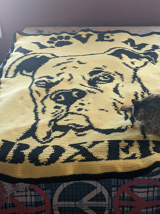 I Love My Boxer Crochet Graphghan Pattern