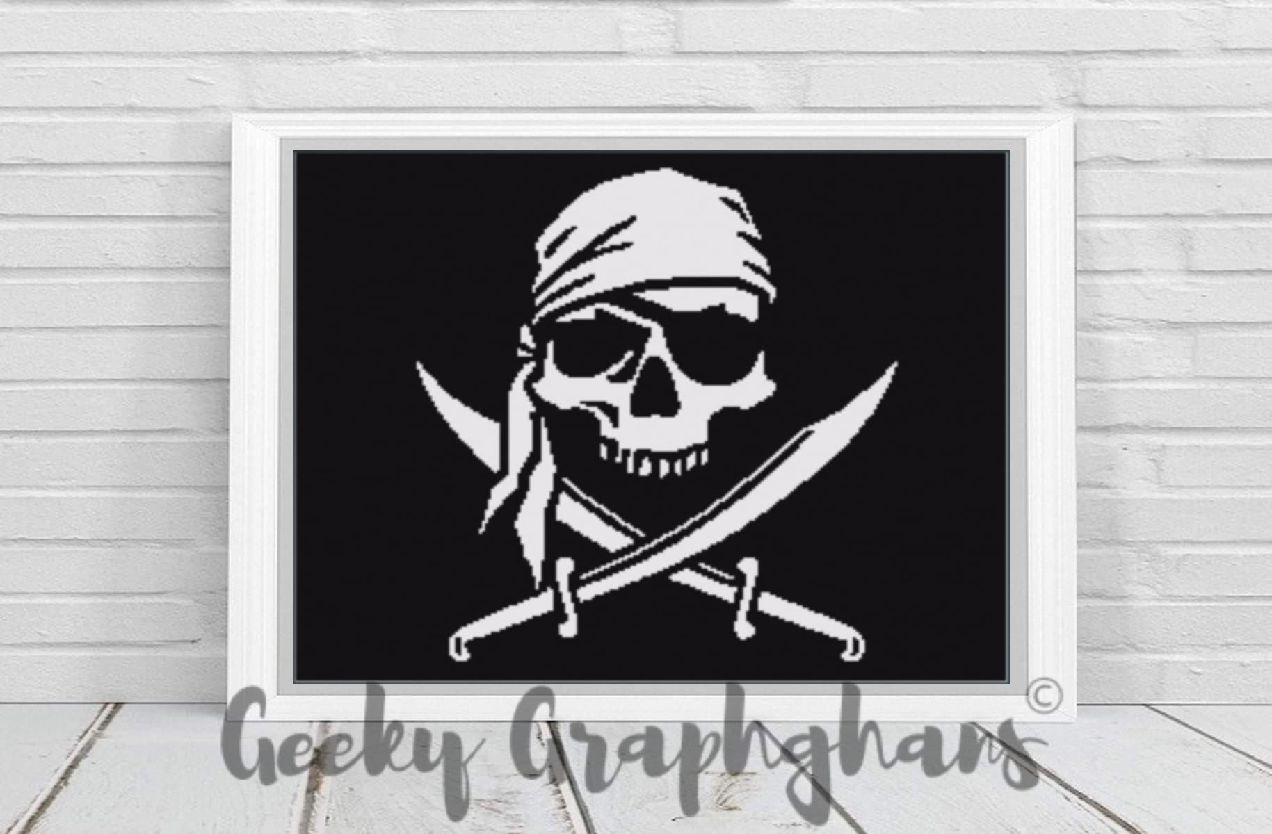 Jolly Roger Pirate Flag Crochet Graphghan Pattern – Geeky Graphghans