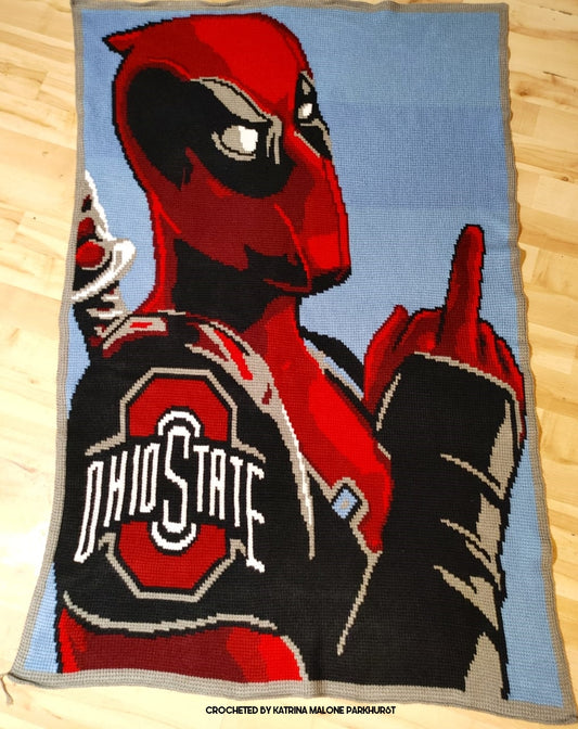 Deadpool 'Buckeyes' Ohio State Fan Crochet Graphghan Pattern