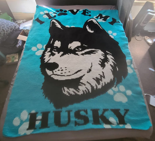 I Love My Husky Crochet Graphghan Pattern