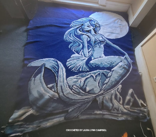 Mermaid crochet graphghan pattern