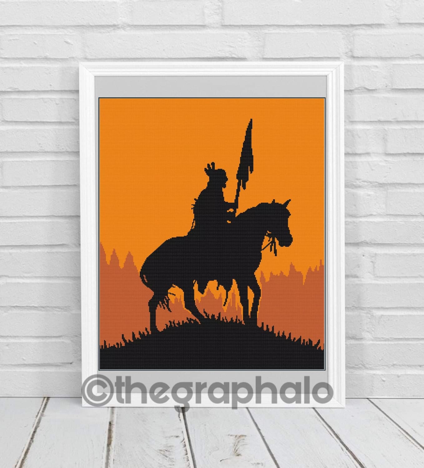 Cross Stitch Native Sunset Pattern