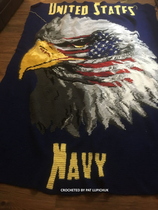 US Navy Eagle crochet graphghan pattern by Geeky Graphghans
