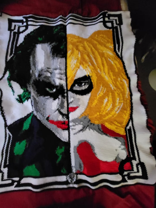Joker and Harley Quinn Crochet Graphghan Pattern SC 180 x 246