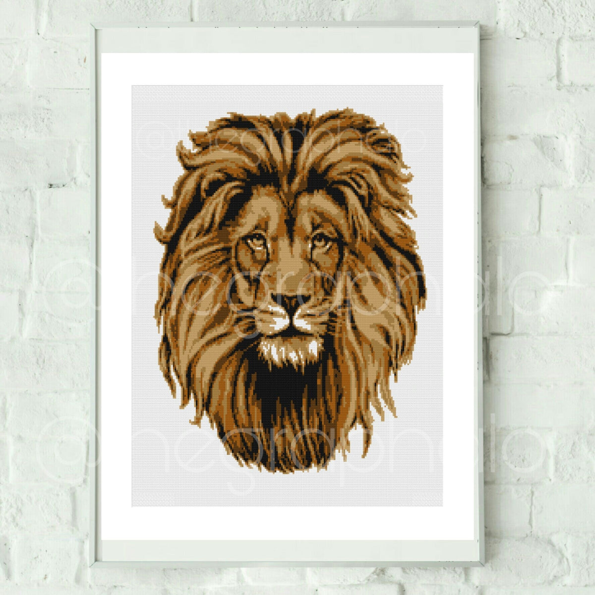 Cross Stitch Lion's Head Crochet Graphghan Pattern