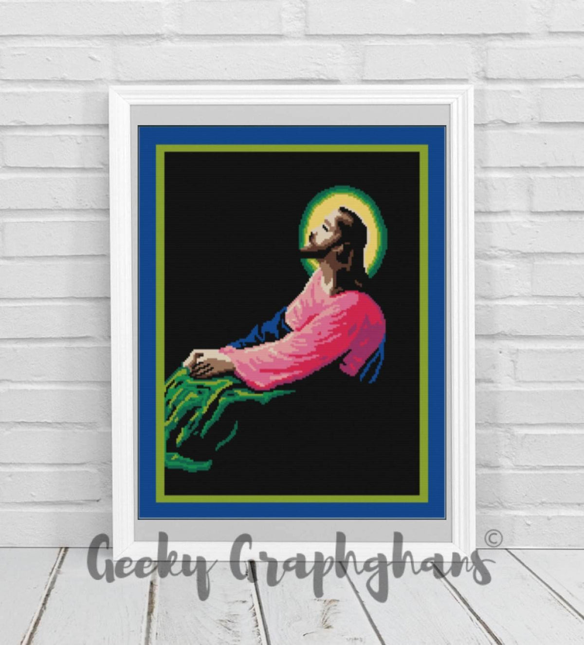 Cross Stitch Jesus Christ Praying Pattern
