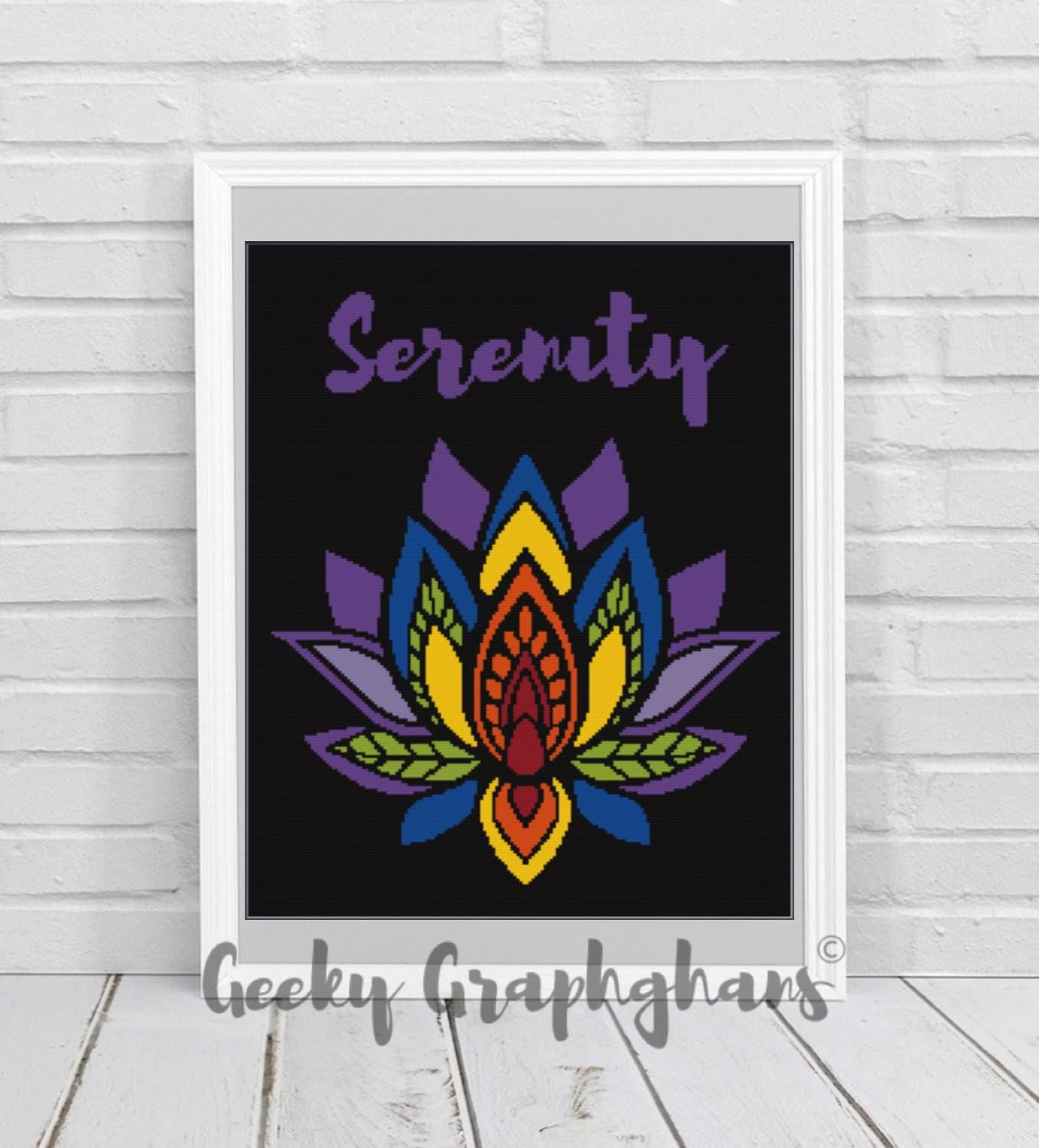 Serenity Lotus Flower Crochet Graphghan Pattern Buddhism