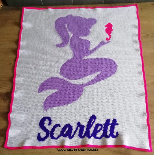Mermaid Silhouette Graphghan Pattern
