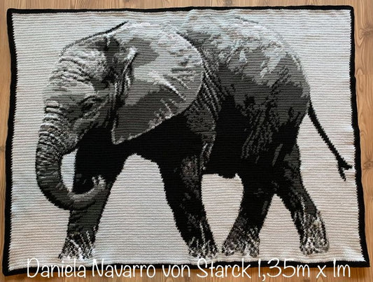 Grey Elephant Crochet Graphghan Pattern