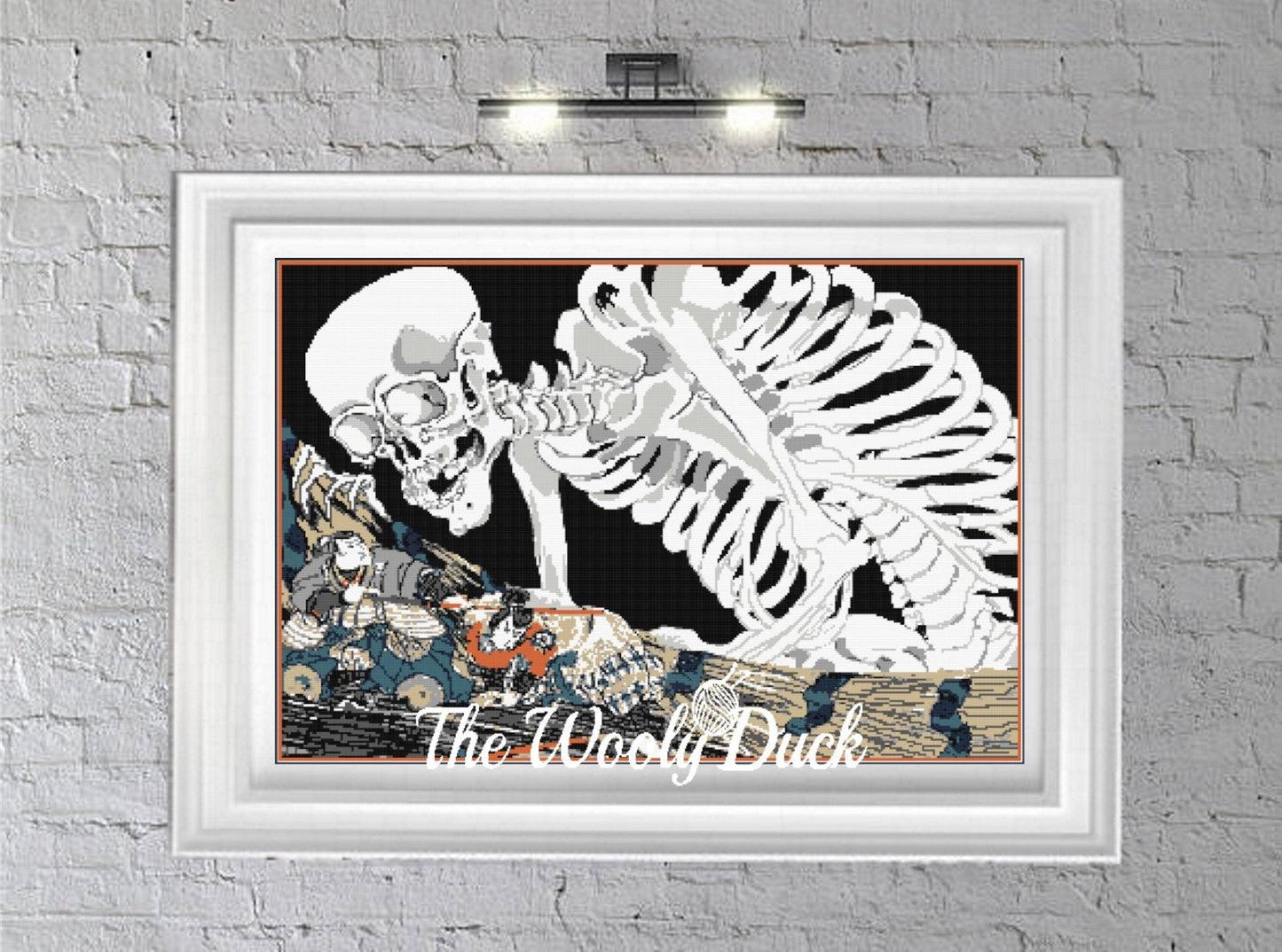 Japanese Woodcut Skeleton Crochet Graphghan Pattern