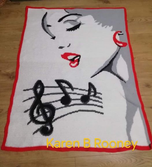 Musical Woman Crochet Graphghan Pattern