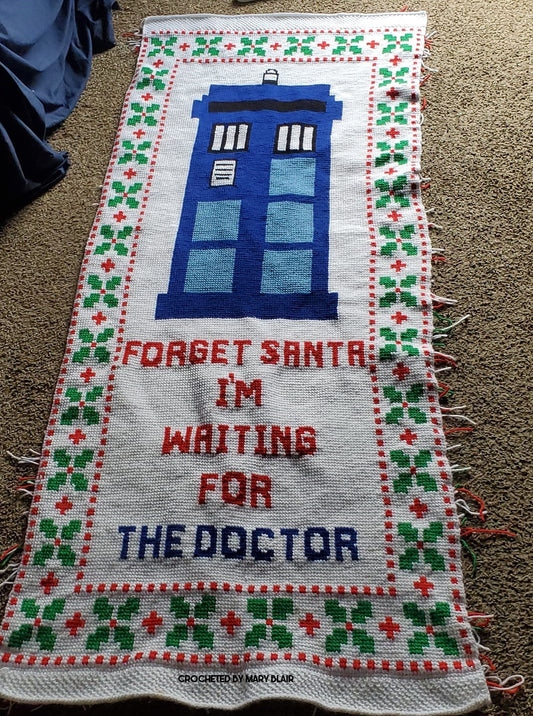 Christmas TARDIS Crochet Graphghan Pattern