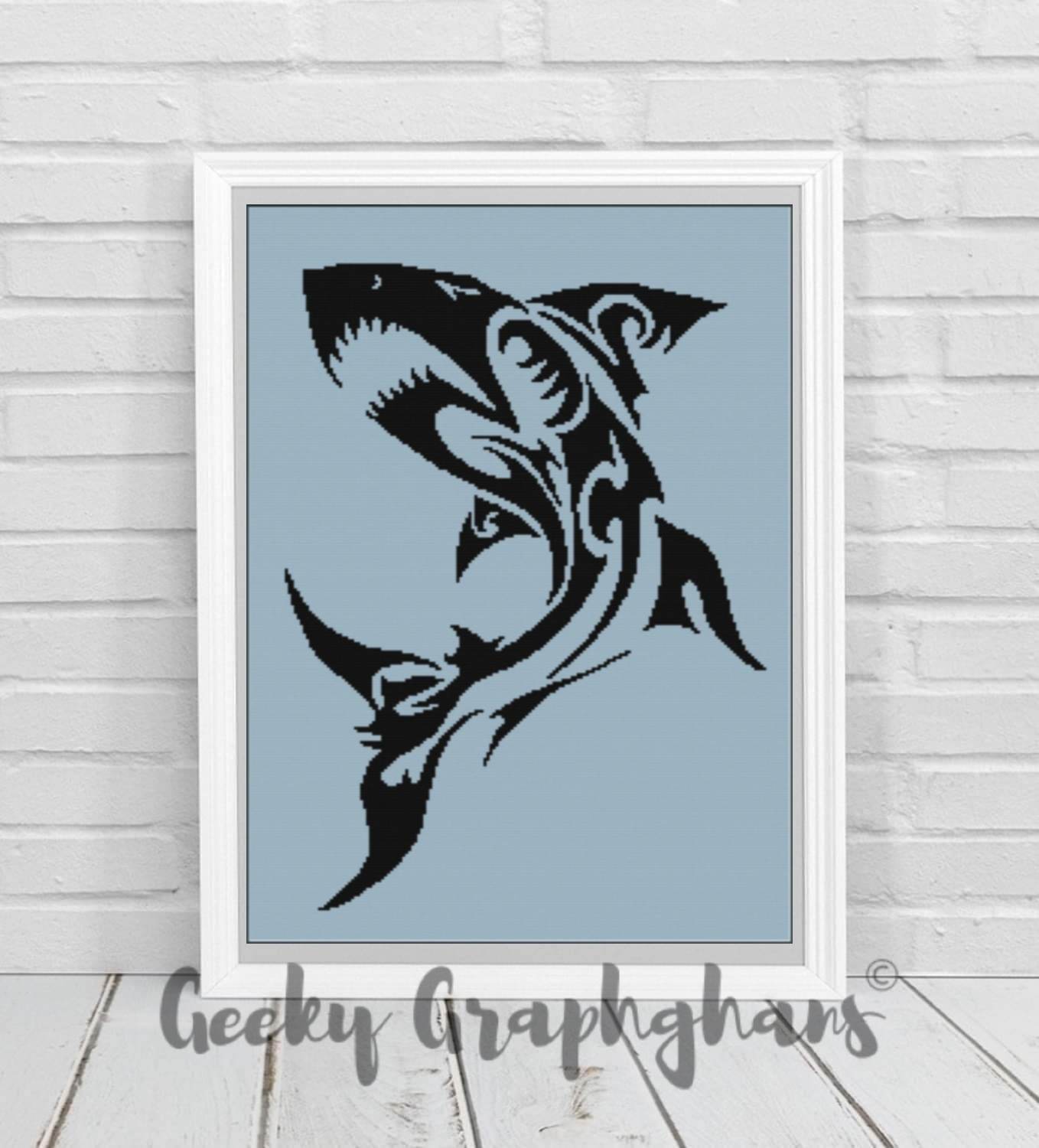 Tribal Shark Crochet Graphghan Pattern