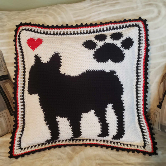 French Bulldog Crochet Pilliow Crochet by Gerry T.
