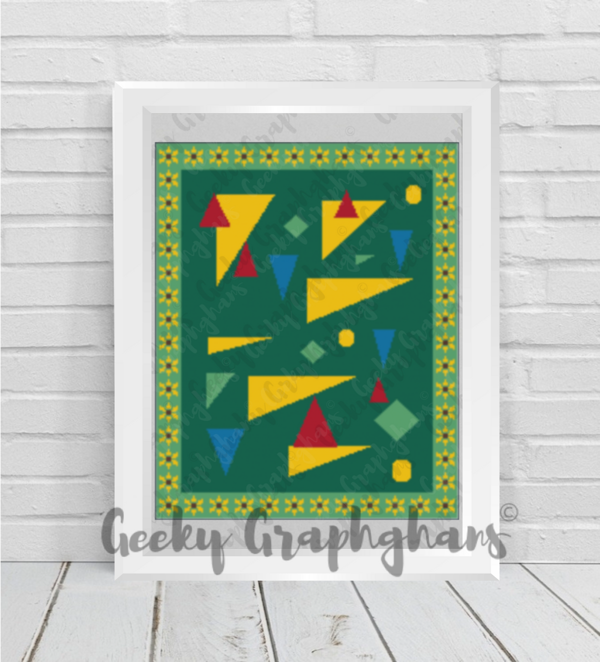 Graphgahn Pattern Abstract Art Crochet Graphghan Pattern – Geeky Graphghans