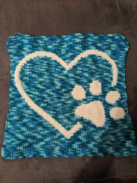 Heart Paw Crochet Pillow Pattern