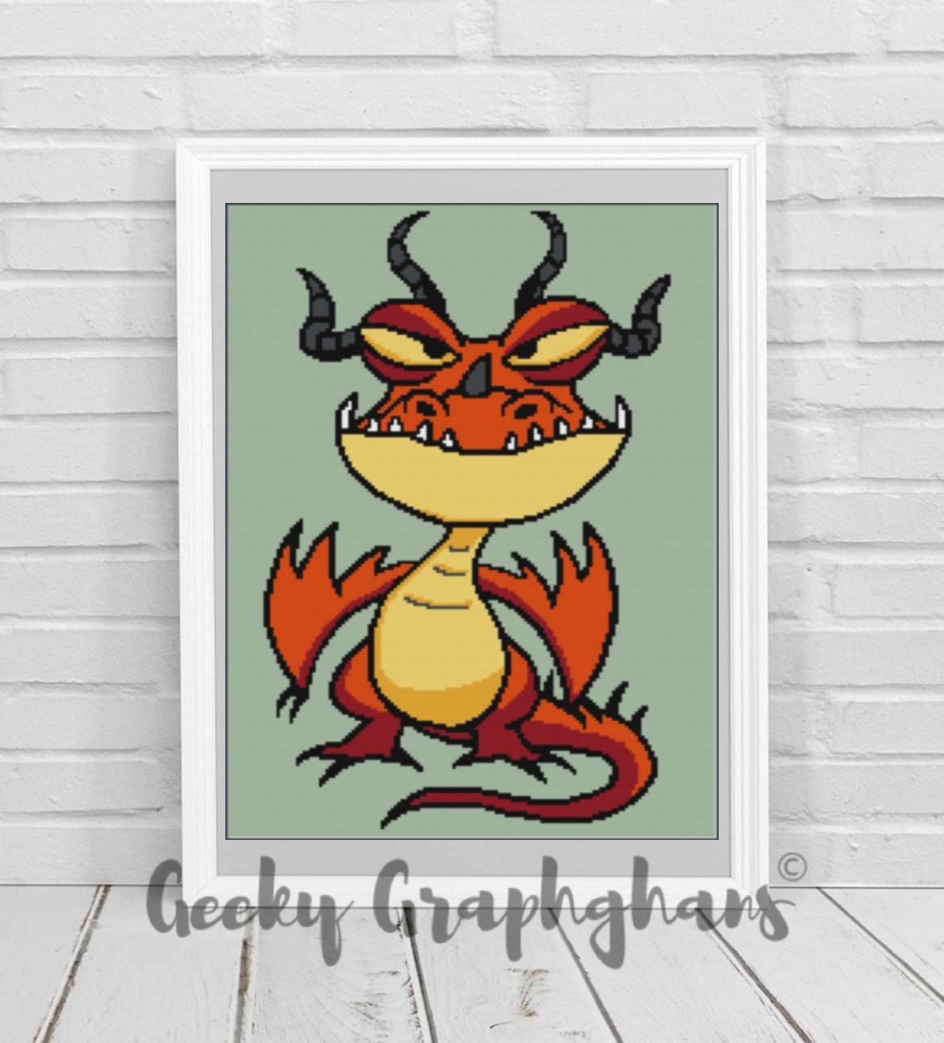 hookfang baby dragon how to train your dragon crochet graphghan pattern