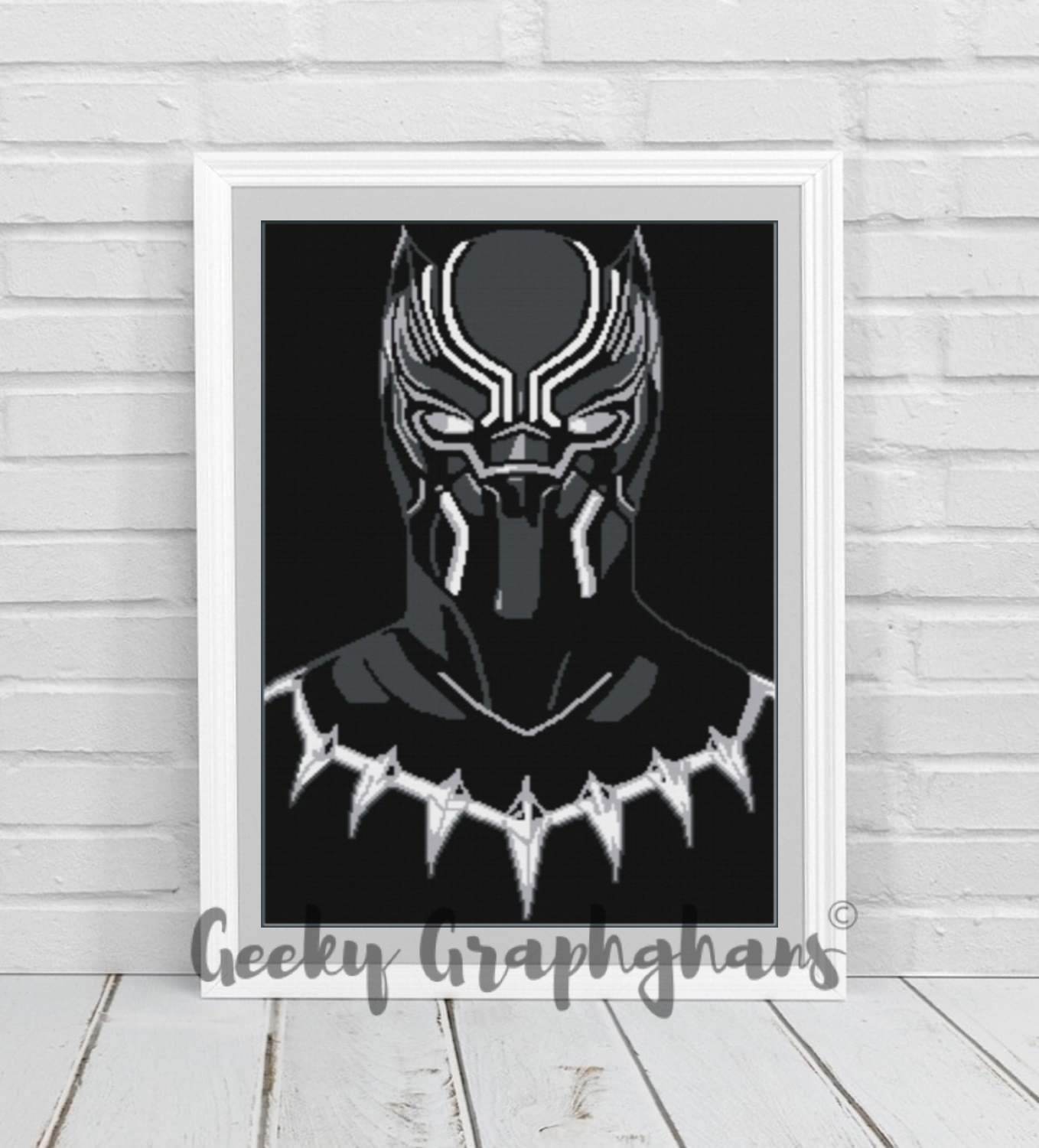 black panther crochet graphghan pattern