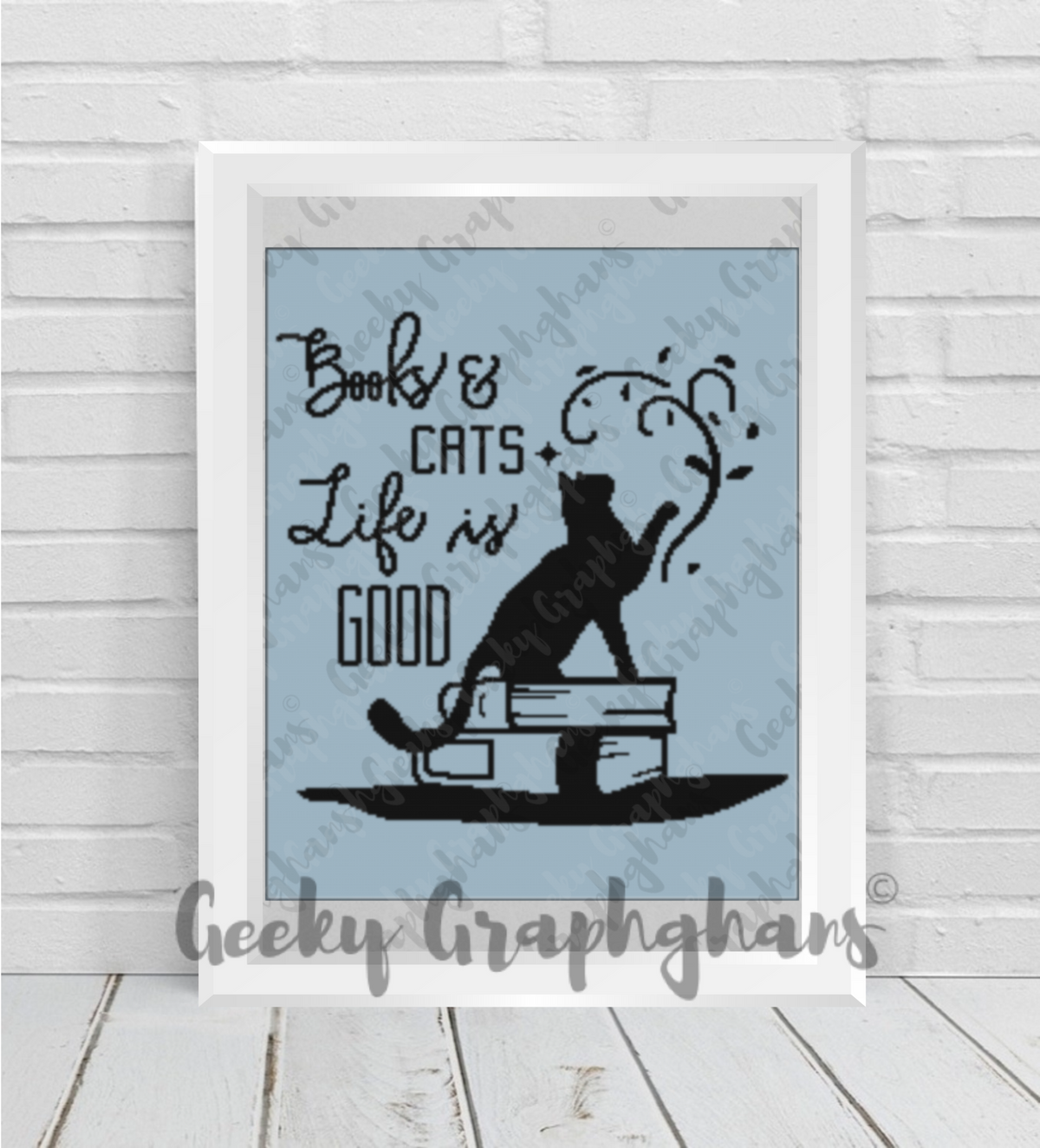 Graphgans Books Books & Cats Crochet Graphghan Pattern – Geeky Graphghans