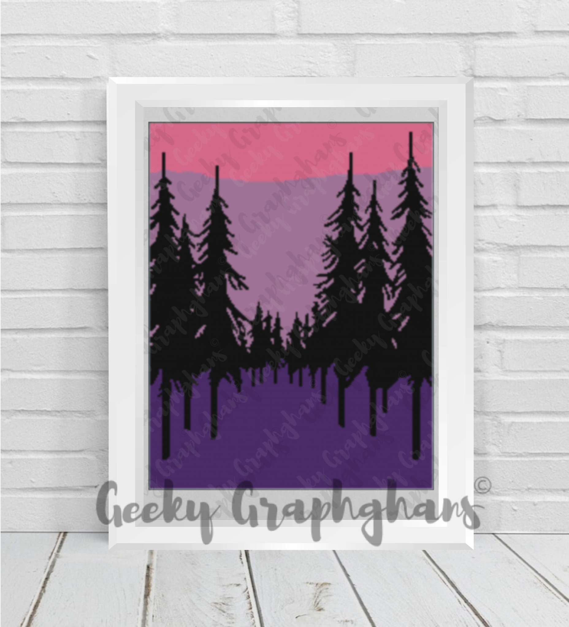 Tree Graphghan Patterns Midnight Forest Crochet Graphghan Pattern – Geeky Graphghans