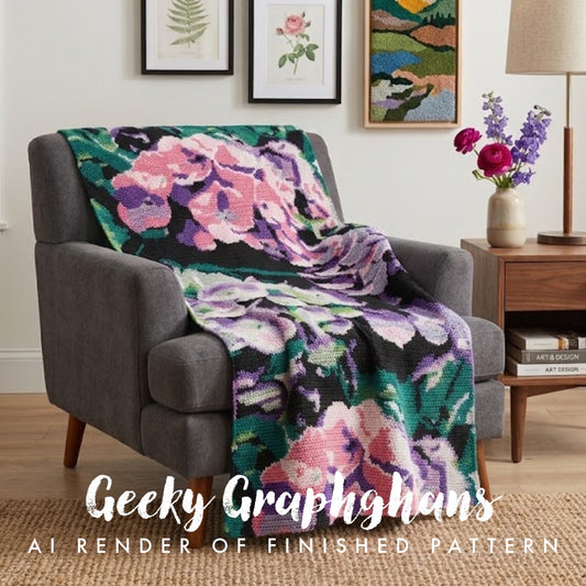 &nbsp;Hydrangea Flower Crochet Graphghan Pattern