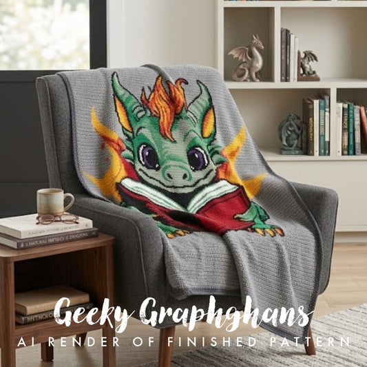 Bookish Dragon Crochet Graphghan Pattern